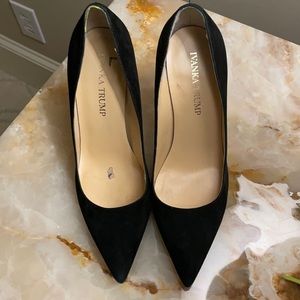 Ivanka Trump black suede pumps